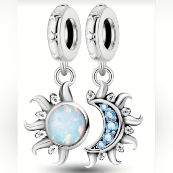 Silver Sun and Moon Charms - Picture 3 of 7